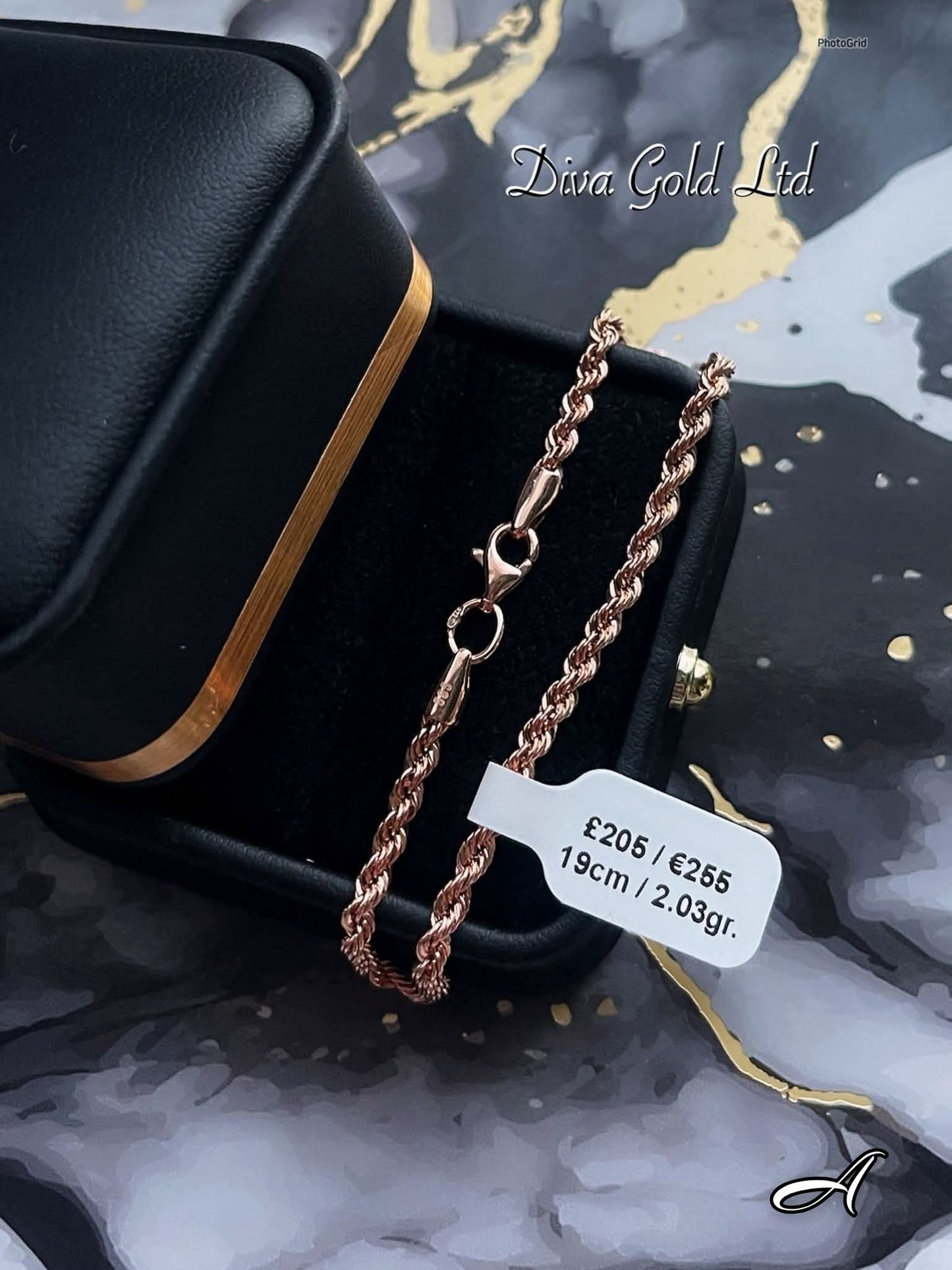 Gold Rope bracelet. 19cm