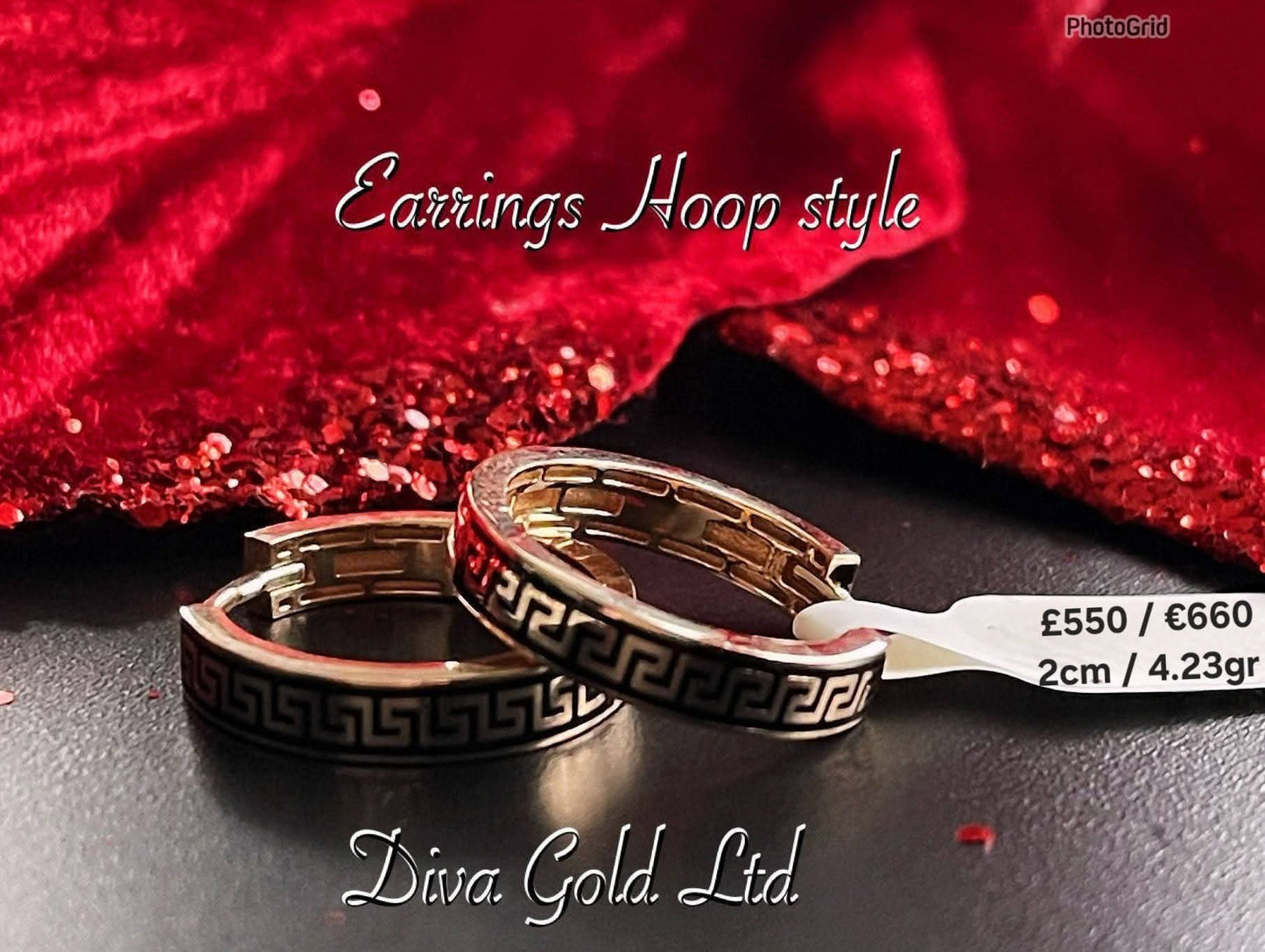585 Gold Hoop earrings.     2cm / 4.23gr