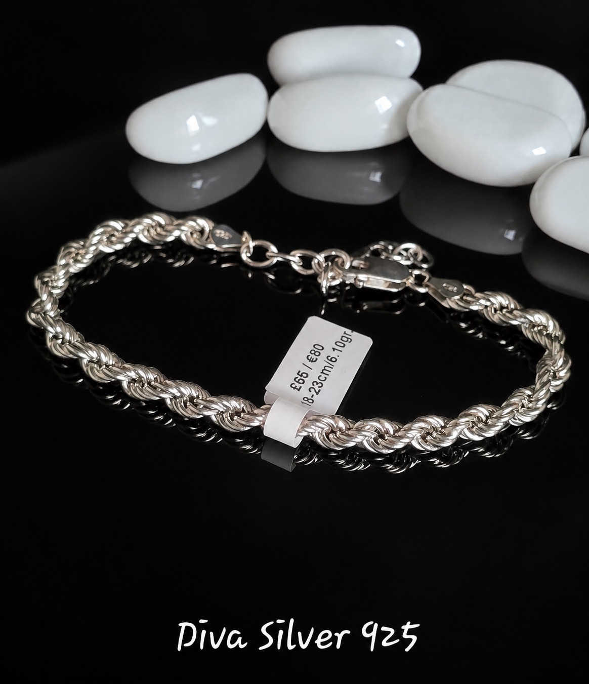 925 Sterling Unisex Twisted Bracelet For Women