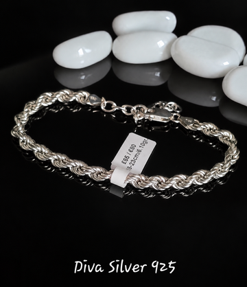 925 Sterling Unisex Twisted Bracelet For Women