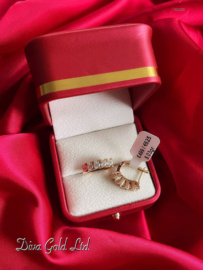 Gold 585 earrings with zircon stones