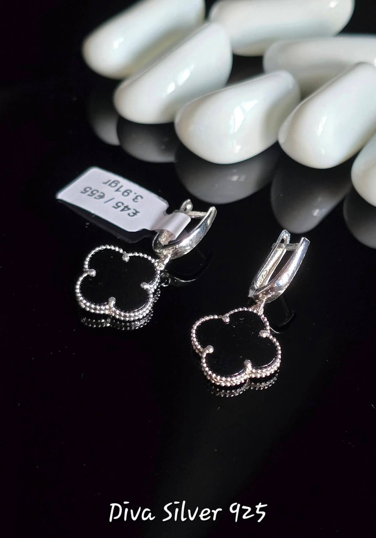 Sterling Silver Clover Women Earrings