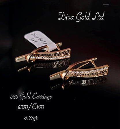 Gold 585 earrings with topaz stones