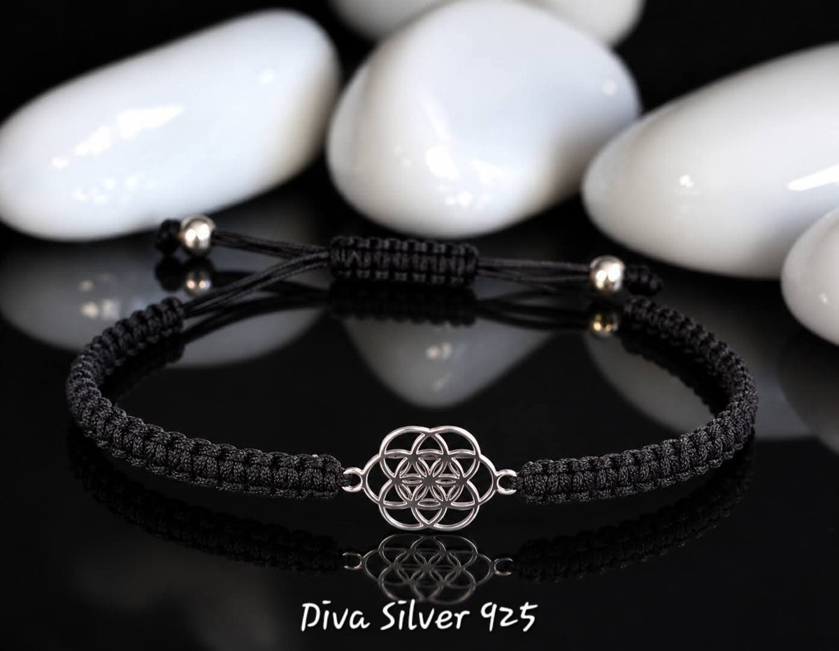 925 Sterling Life Sacred Black Thread Bracelet