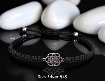925 Sterling Life Sacred Black Thread Bracelet