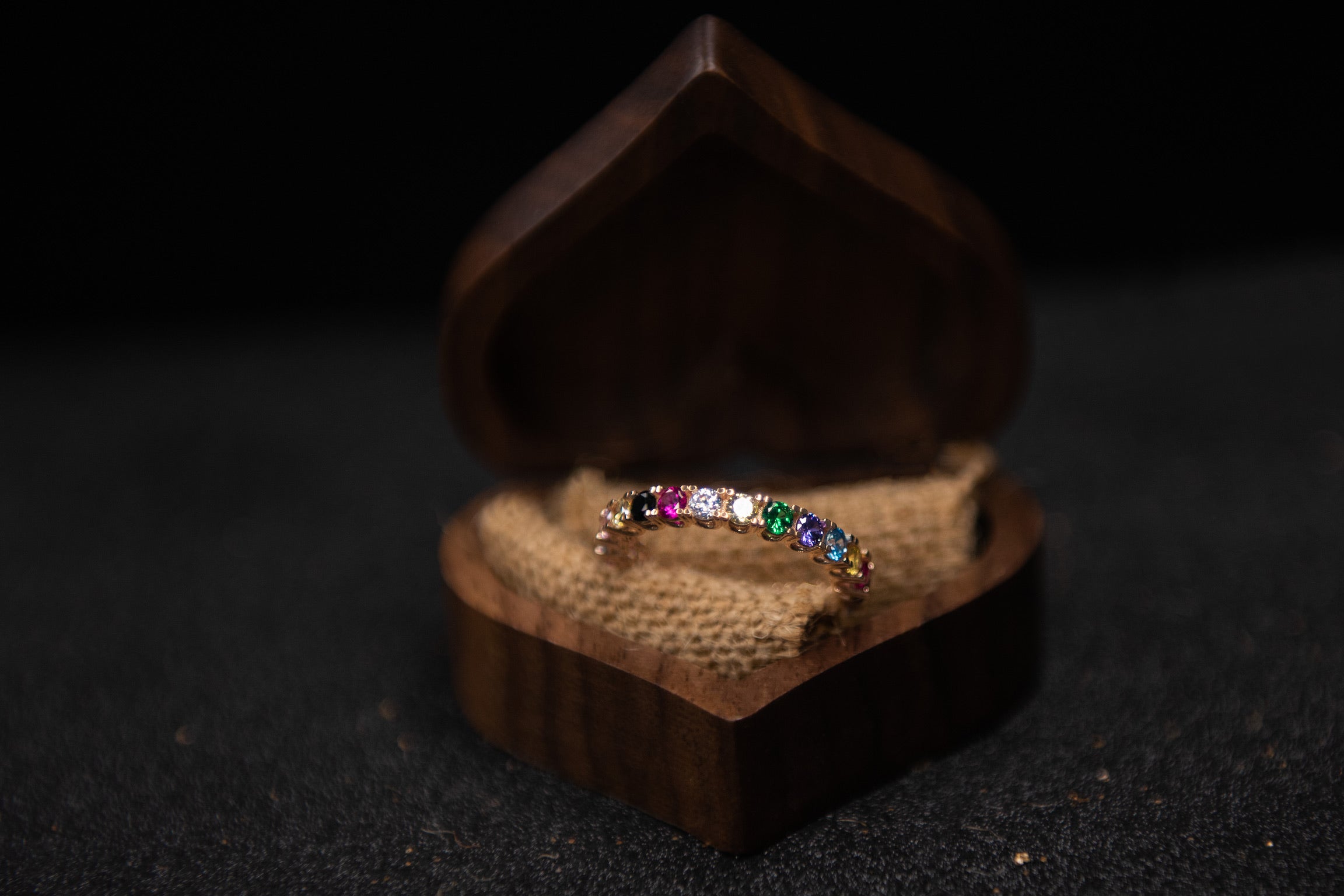 “Rainbow” Colourful zirconia gold ring